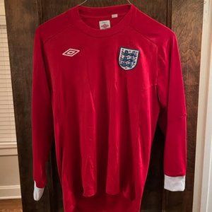 England Umbro Jersey long sleeve, red, size 44